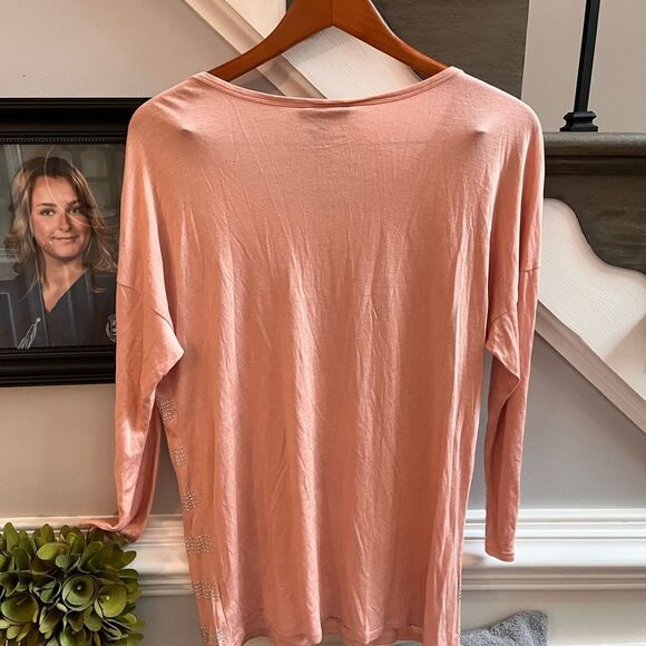 I Jeans by Buffalo Pink Silver Stuffed Long Sleeve Shirt sz L NWT - Picture 6 of 7